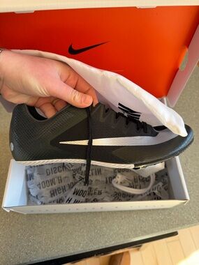 Nike Black and White Racing Spike